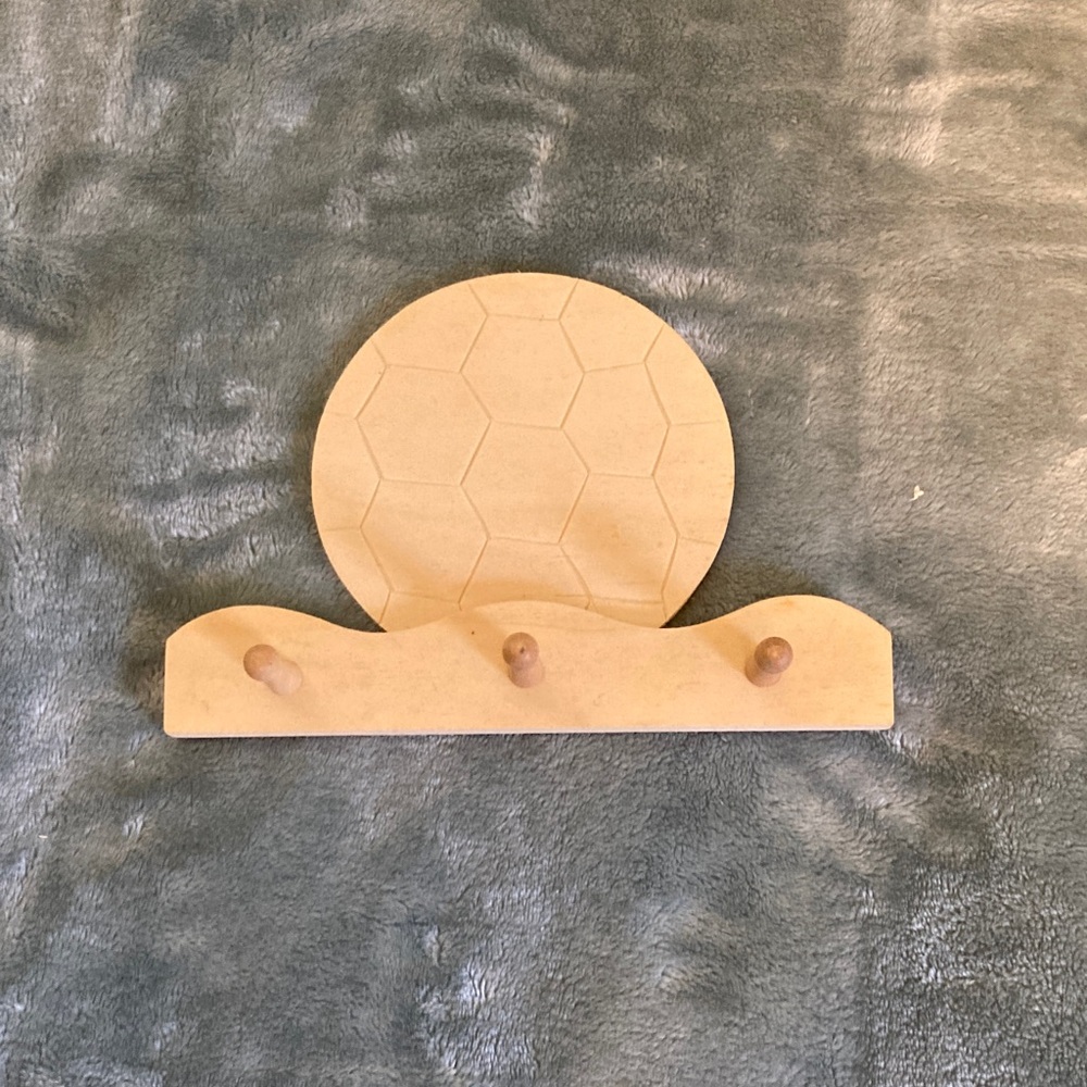 Wooden Wall Hook with Hexagon Design